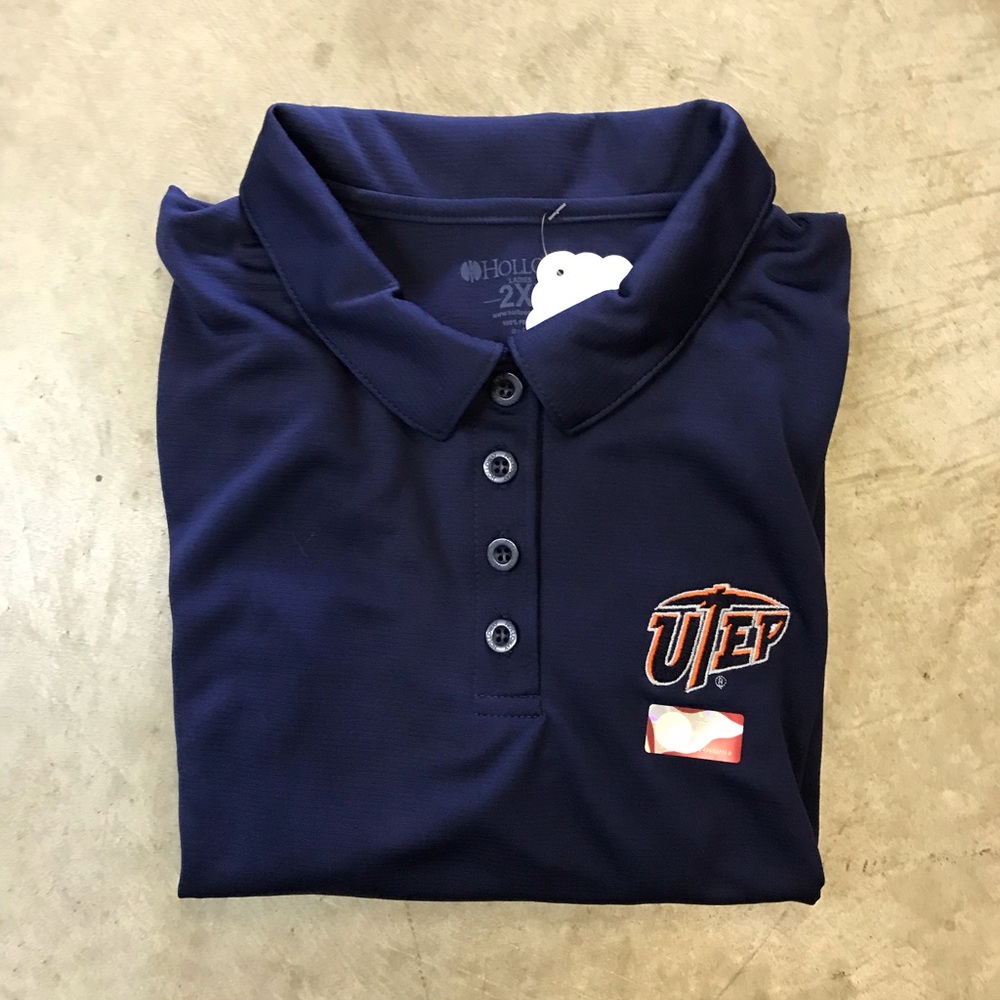 UTEP Navy Plus Size Embroidered Ladies Polo 2X